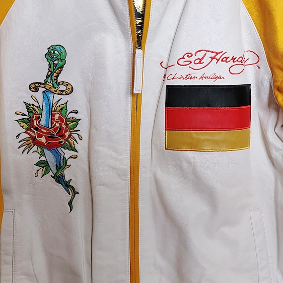 Ed Hardy Christian Audigier Germany Leather Track Jacket