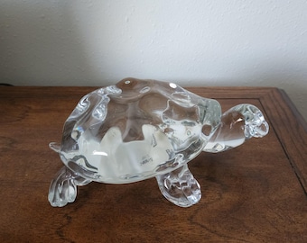 Barbini Murano Clear Glass Turtle Vintage
