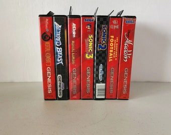 Lot of 7 Sega Genesis Game Boxes ONLY Cases Clamshells 1990s