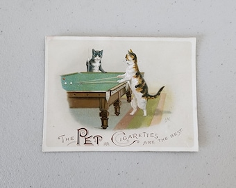 1800s The Pet Cigarettes Are The Best Trade Card Cats Playing Pool