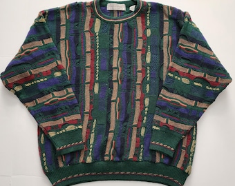 John Ashford Italy Men's Sweater, Size XL, 1990s Pullover, Cotton Blend