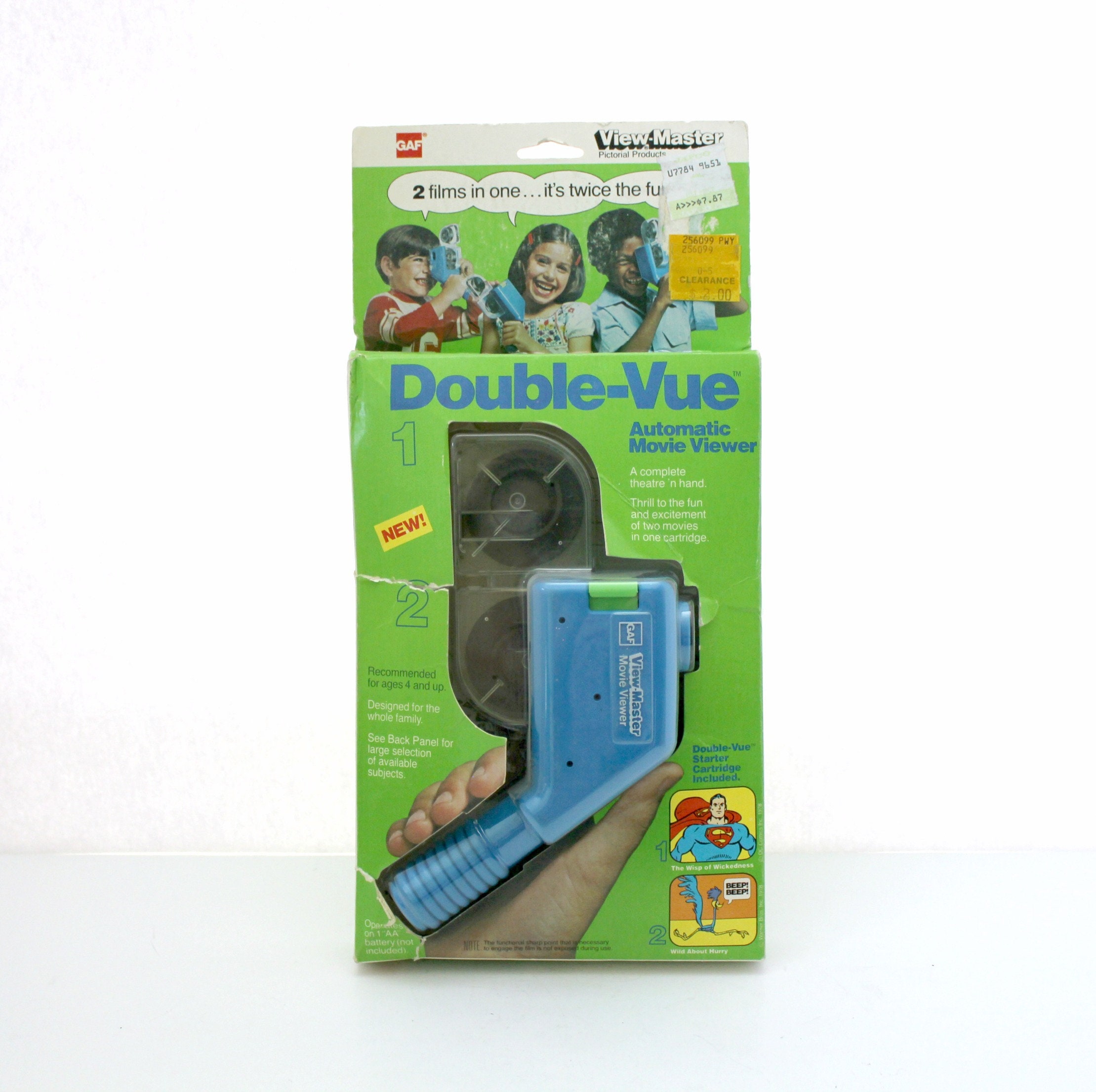 Vintage View Master GAF Double Vue Movie Viewer in Orig Box, NOS