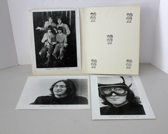 Lot of 3 1968 Beatles John Lennon Green Apple Promo Photos B/W