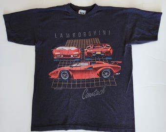 Lamborghini Countach T Shirt, Thin, Single Stitch, Vintage 1980s
