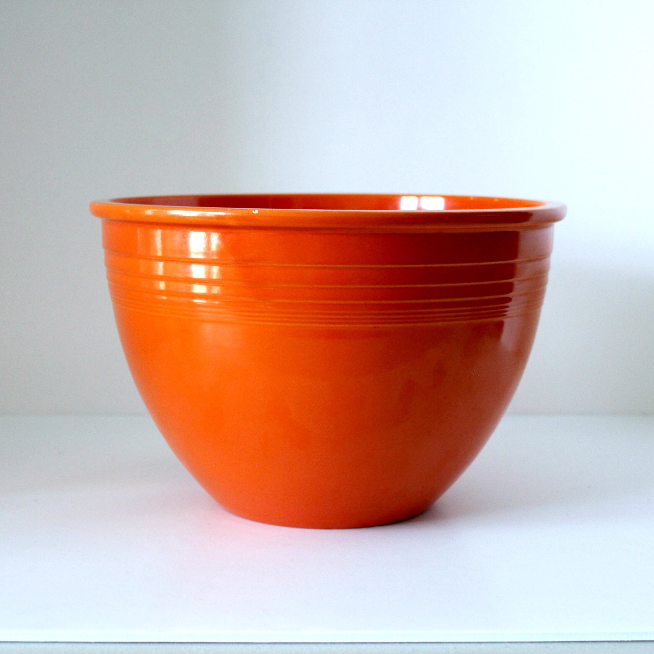 Vintage Fiesta 7 Number Seven Mixing Bowl, Orange with Inside Bottom Rings