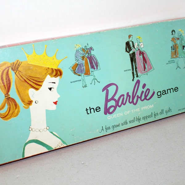 Vintage The Barbie Game 1960 Mattel Doll Board Game