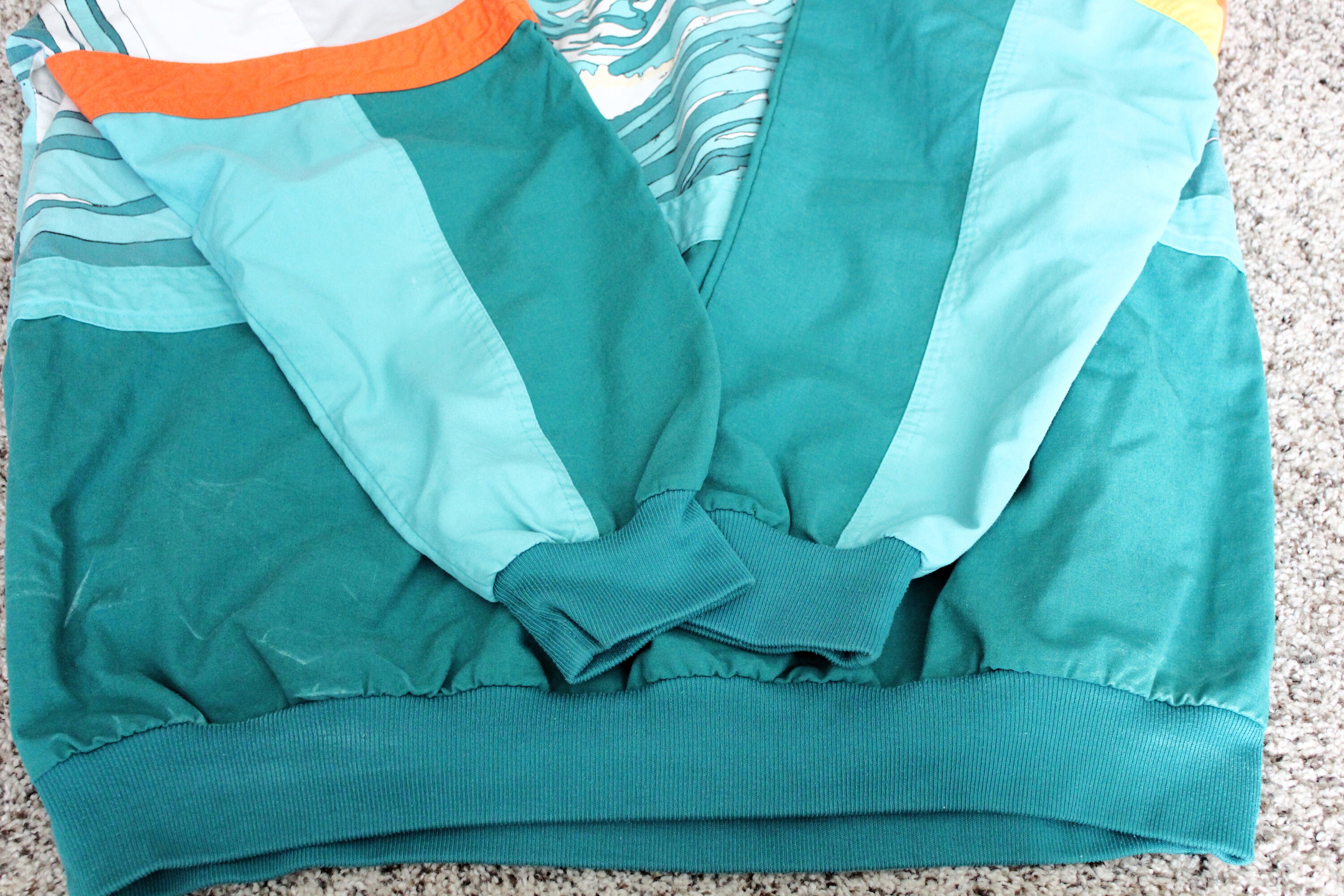 1980s Adidas Devil's Toenail All Over Print Pullover Sweatshirt