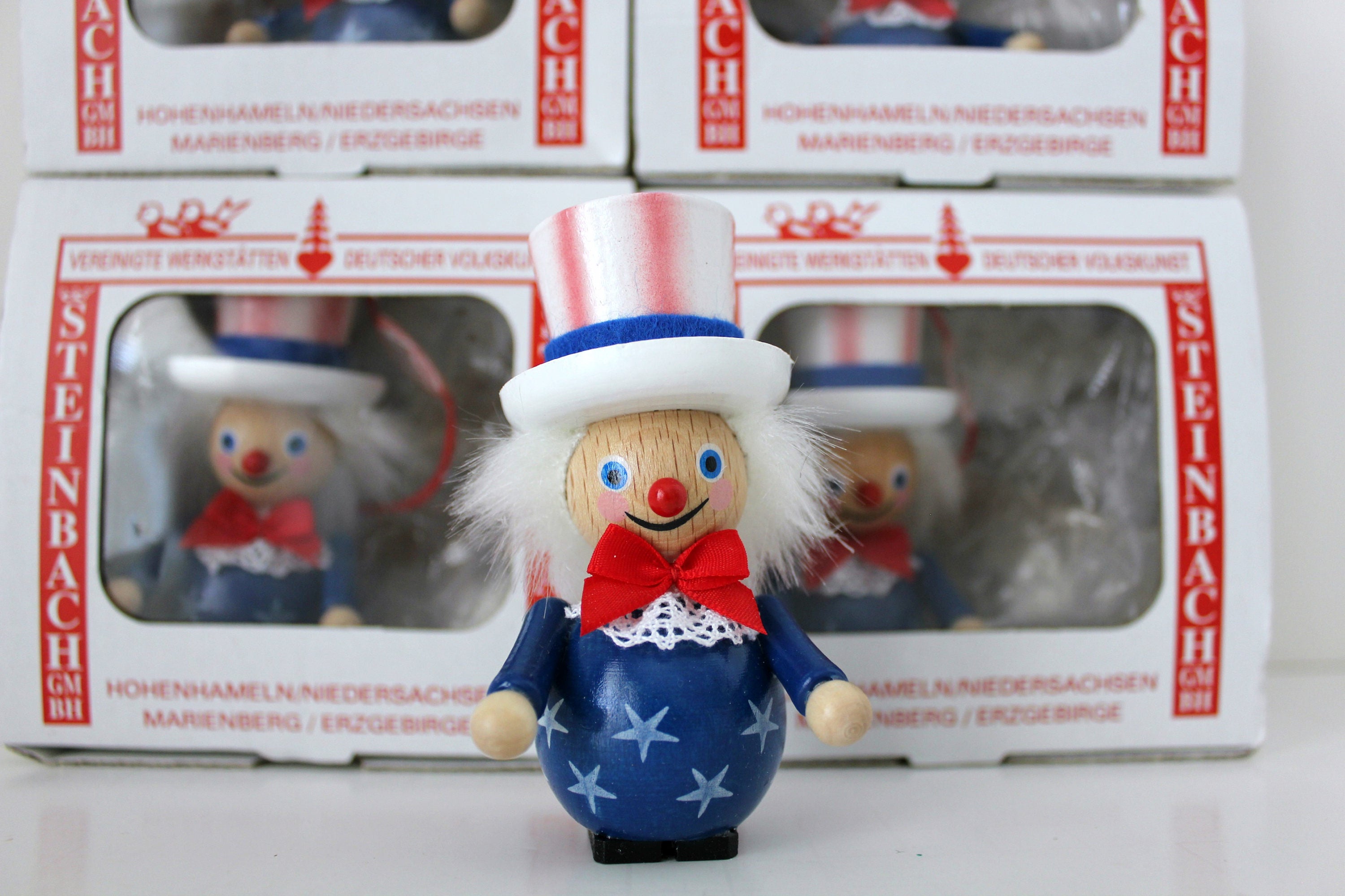 5 steinbach uncle sam wooden christmas ornaments in box volkskunst patriotic handmade in germany - German Handmade Wooden Christmas Decorations 5 steinbach uncle sam wooden christmas ornaments in box volkskunst patriotic handmade in germany - German Handmade Wooden Christmas Decorations