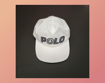 Vintage Polo Sport Ralph Lauren Baseball Cap Hat Spellout Reflective Adjustable Fit