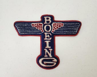 Boeing Patch For Employee 1940s WWII Totem Logo Airplane 9.5" Wingspan