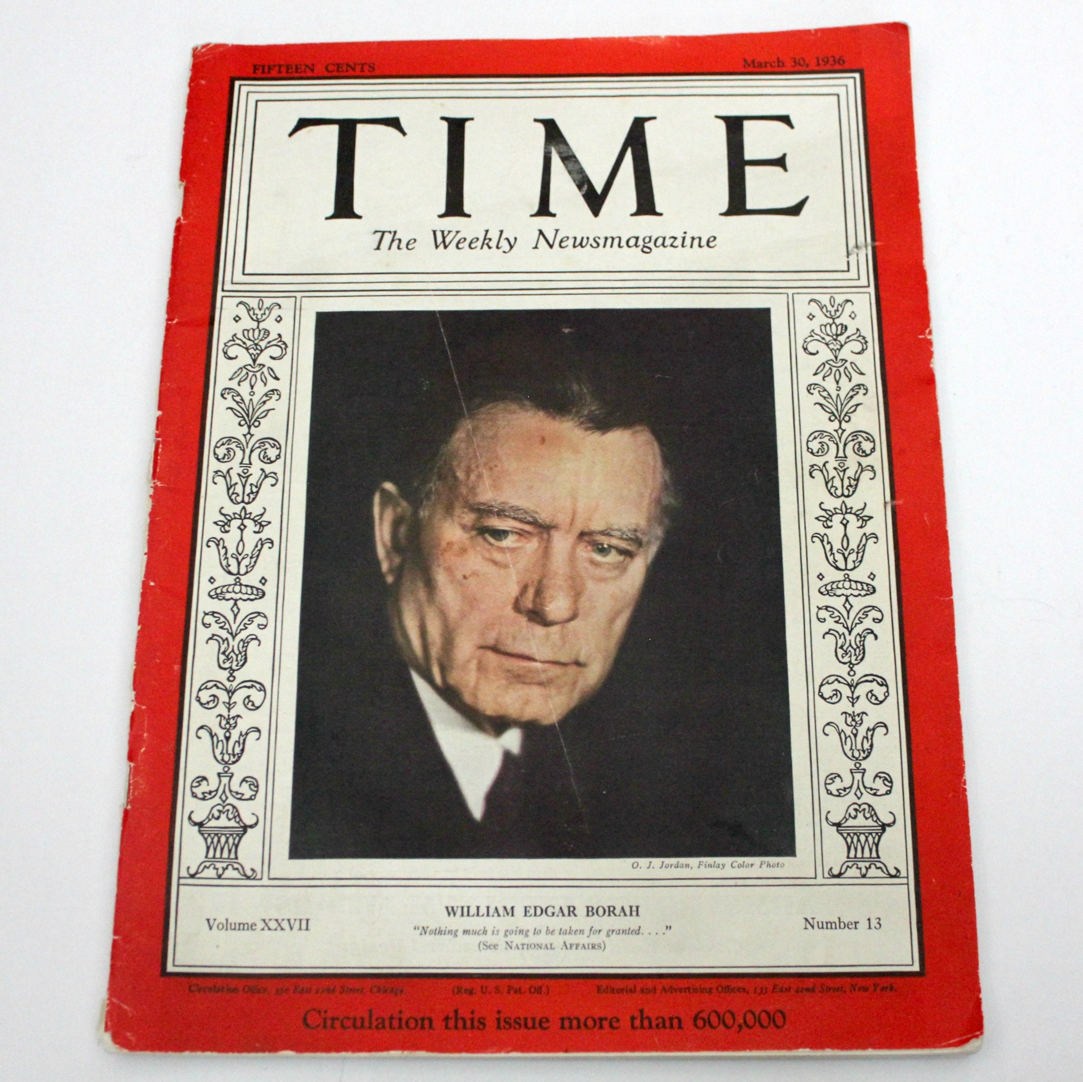 Vintage 1930s Time Magazine Lot, Roosevelt Election, News, World