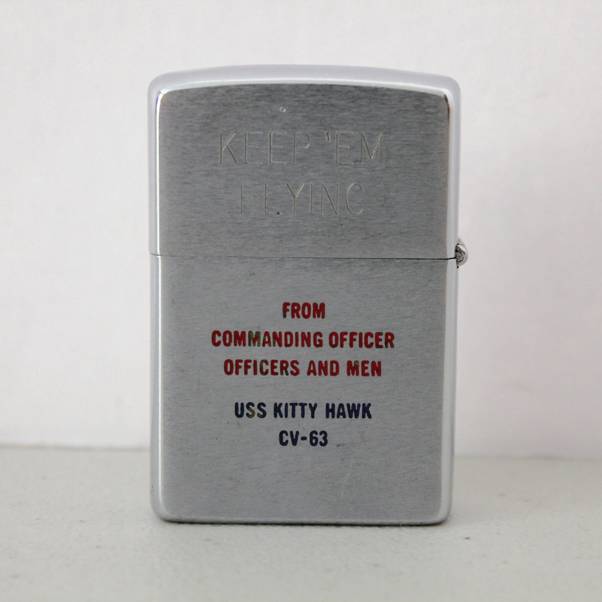 Zippo 1973 Lighter, USS Kitty Hawk Navy Aircraft Carrier