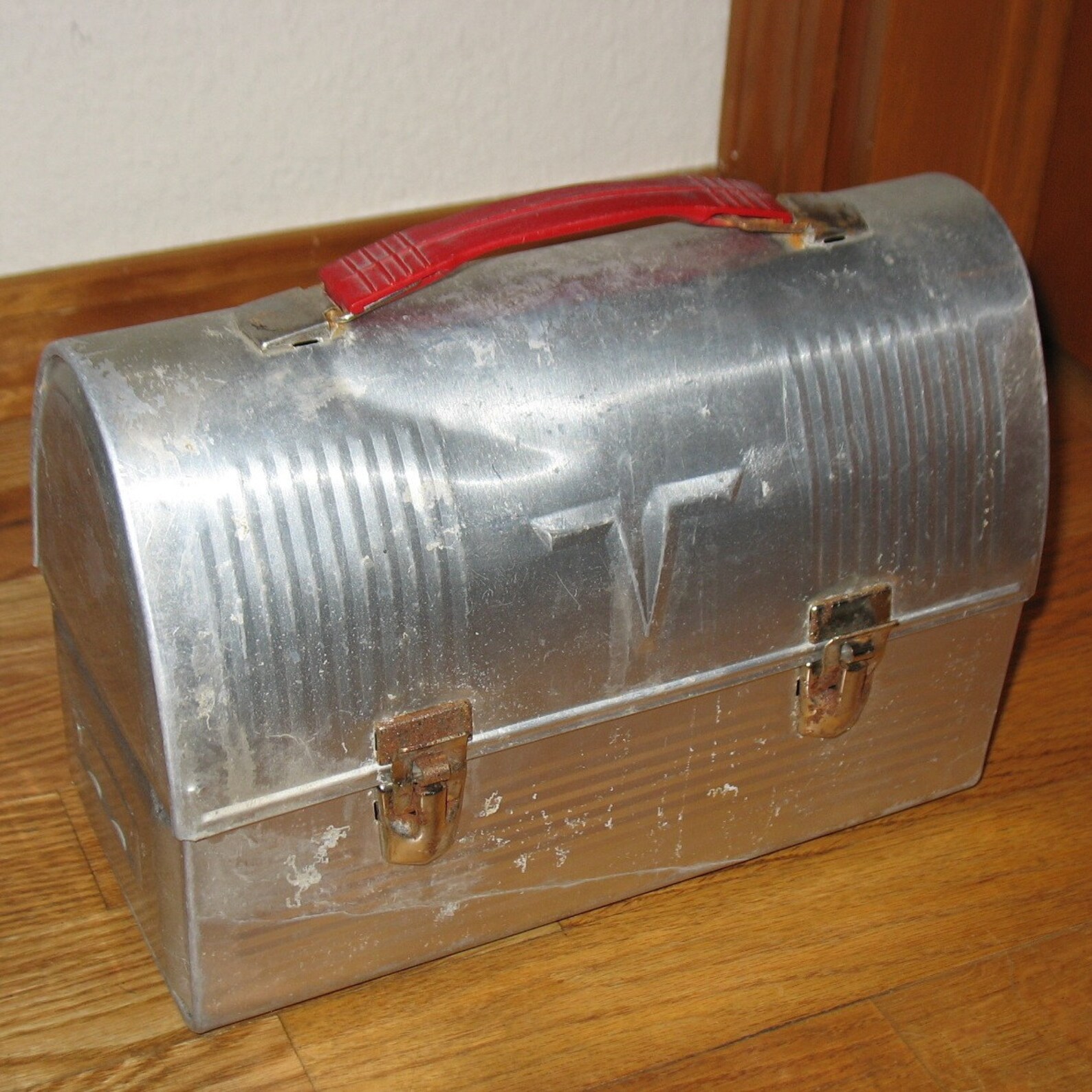 Vintage Aluminum Thermos Lunch box Lunchbox Industrial Dome Etsy