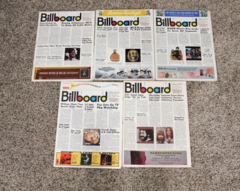 Billboard Magazine Lot of 5 1972 Issues, Music Record Tape News