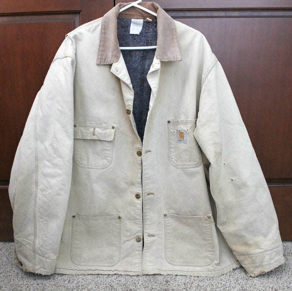 Carhartt Coat Blanket Lined, Warm Work, Worn Distr