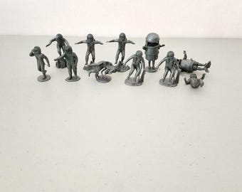 Lot of 11 Marx Operation Moon Base Astronaut Figures Space Toy