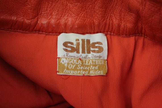 Sills by Bonnie Cashin Angola Leather Orange Pant… - image 3