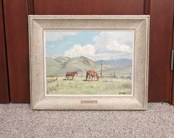 Peter Ewart Original Oil Painting 1950s, Between Cache Creek and Ashcroft, BC Canada