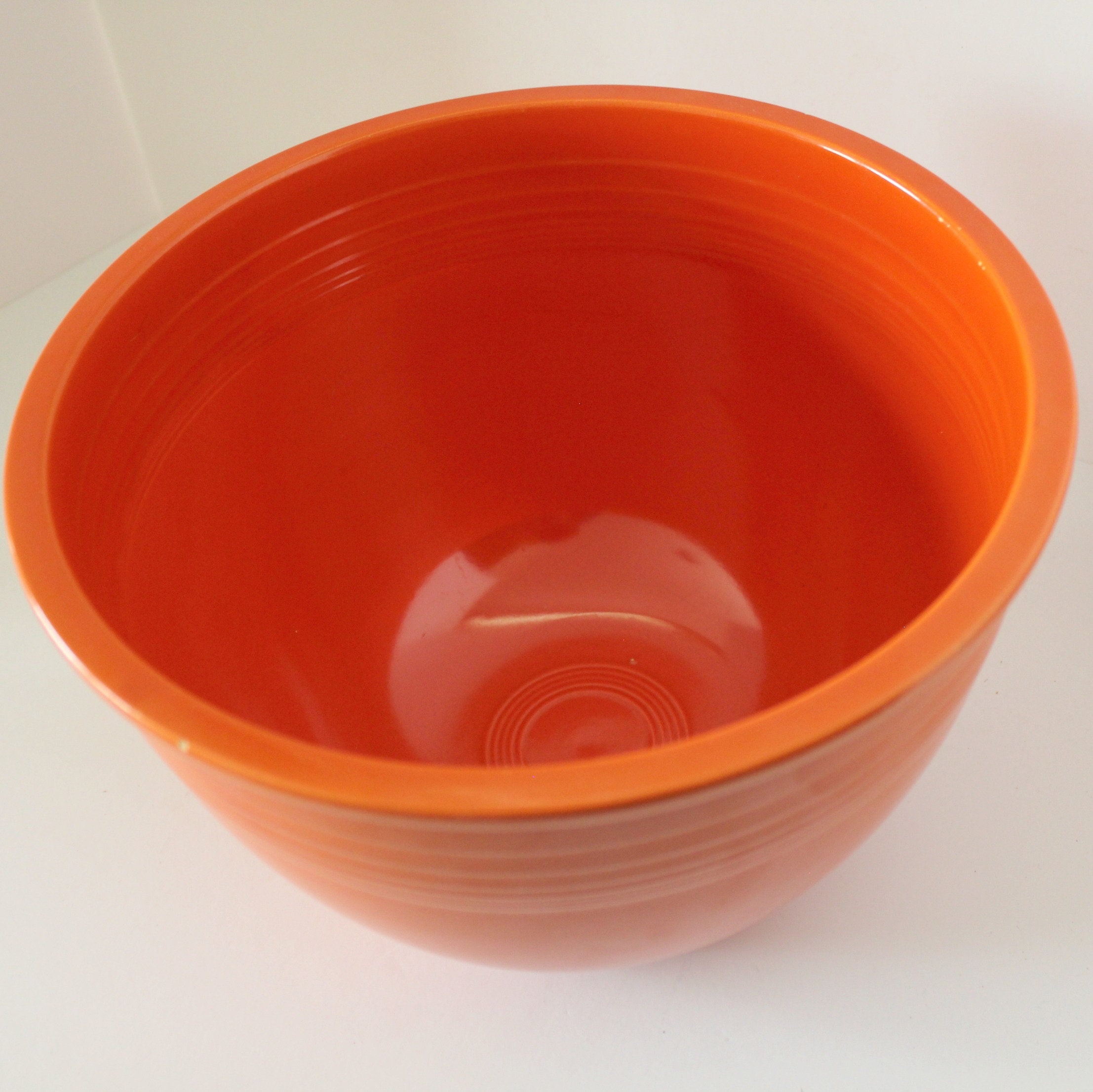 Vintage Fiesta 7 Number Seven Mixing Bowl, Orange with Inside Bottom Rings