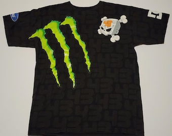 Vintage Y2K Monster Energy DC Graphic T  Shirt Size M Medium