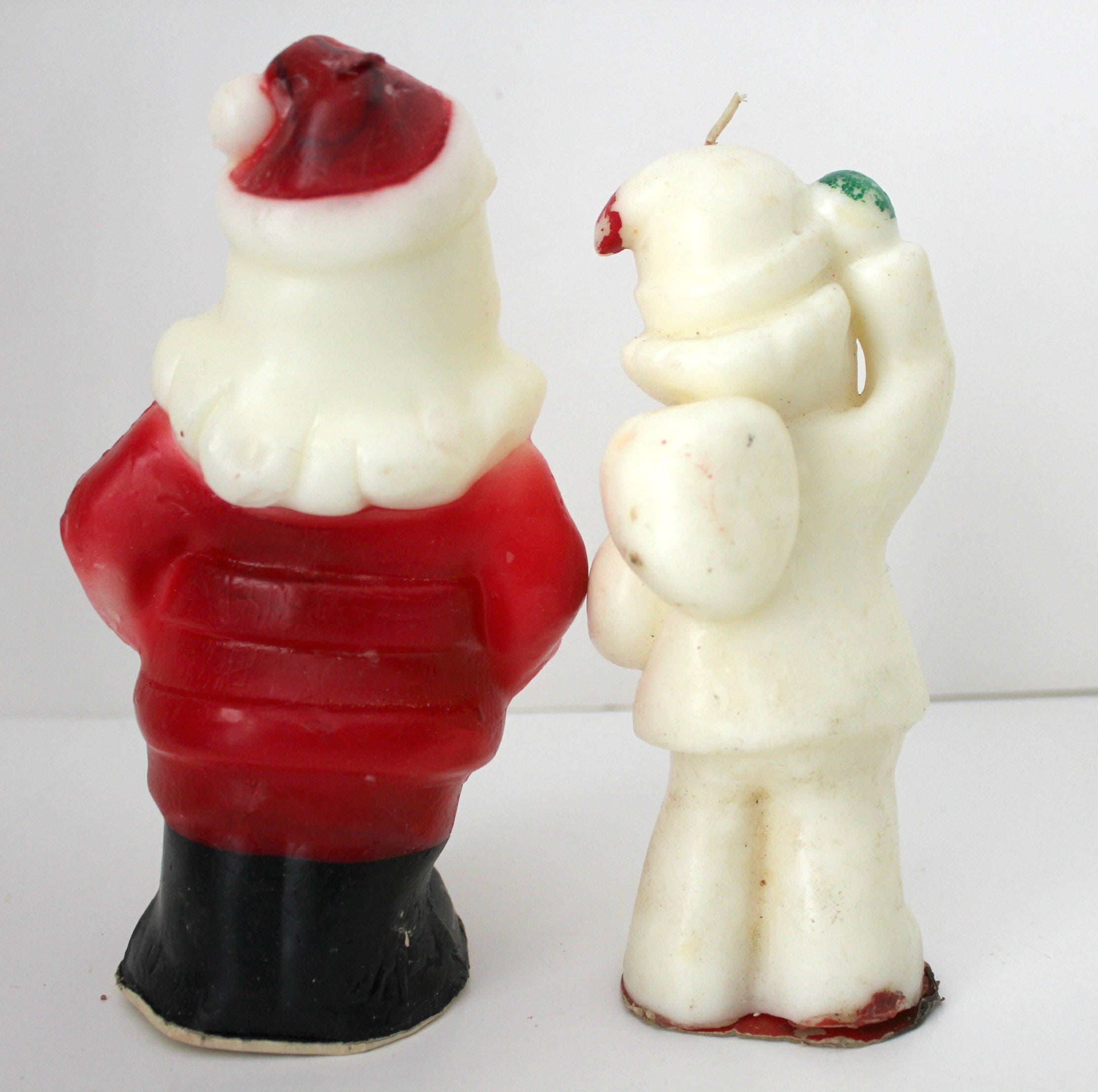 6 Vintage Large Santa Claus Gurley Tavern Christmas Candles