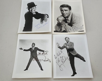 Rat Pack Lot of 4 Signed Photos Sammy Davis Jr, Frank Sinatra, Peter Lawford, Joey Bishop
