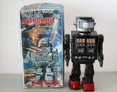Super Astronaut Robot Rotate O Matic in Box, Vintage 1970s Horikawa Japan