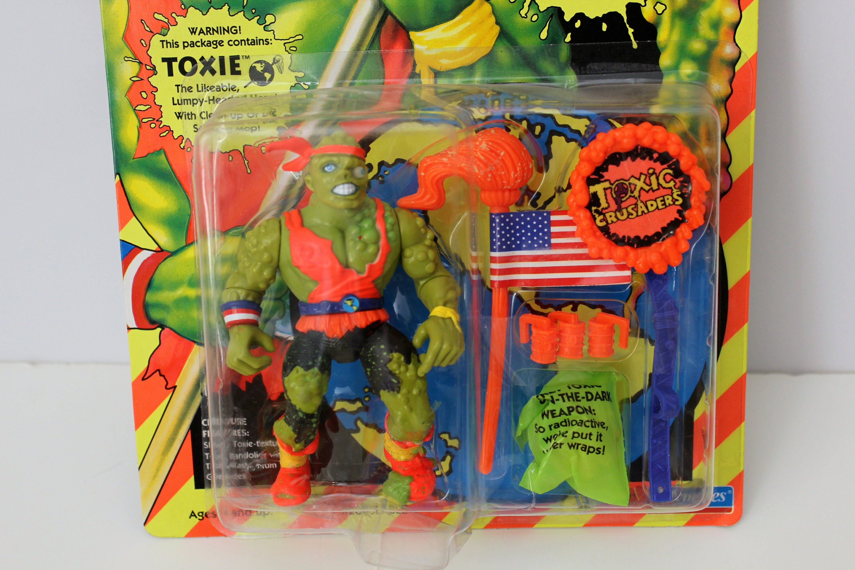 3 Toxic Crusaders, 1991 Vintage Action Figures, MOC, NOS