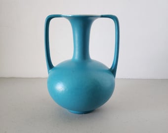 Catalina Pottery Turquoise Deco Vase Two Handled No. 276