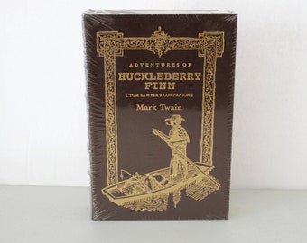 Sealed Vintage Adventures of Huckleberry Finn (Tom Sawyer's Companion) Book Mark Twain, NOS, Easton Press 1994 Hard Cover