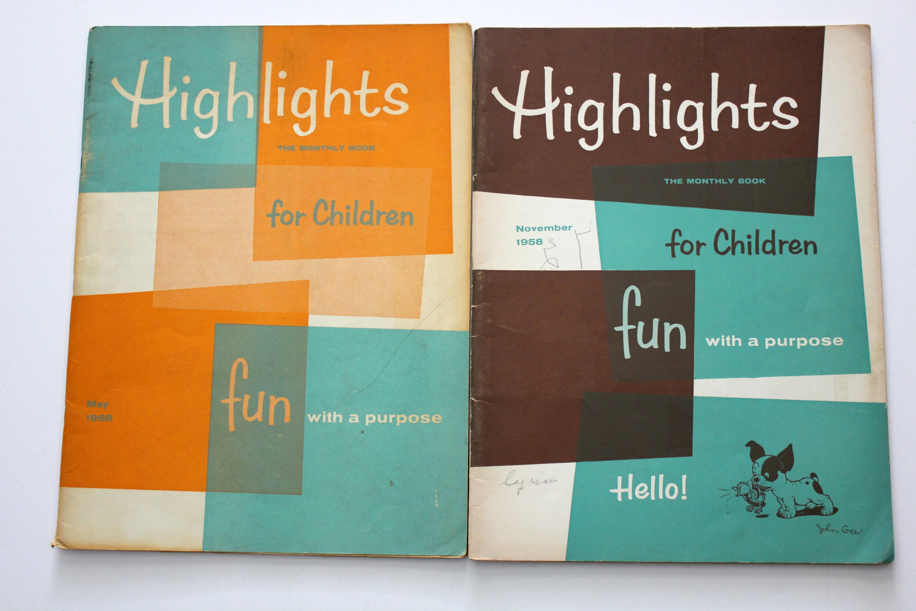 Vintage 1956 1960 Highlights Magazines Lot of 8 Childrens Activity Reading