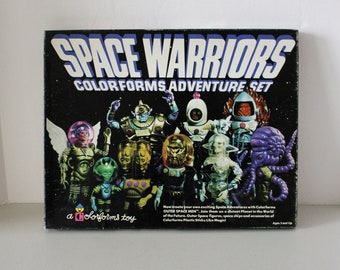 Space Warriors Colorforms Adventure Set 1977 in Box, Stickers, Outer Space Men, Figures, Ships