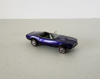 1968 Hot Wheels Custom Firebird, Purple, Vintage Mattel, Redline, Car, Convertible