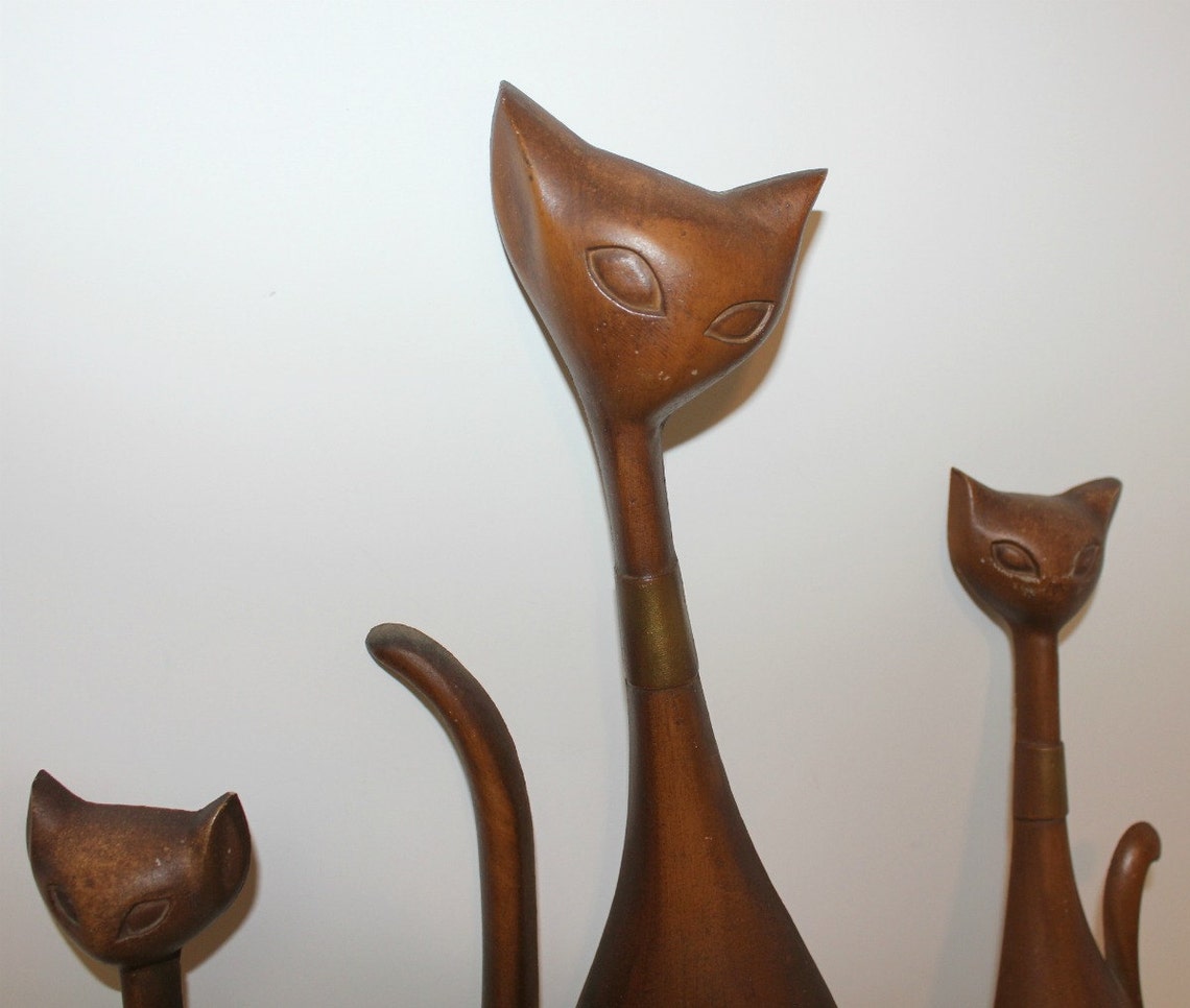 Vintage Cat Set Of 3 Sexton Wall Hangings Metal 1960s 60s Etsy