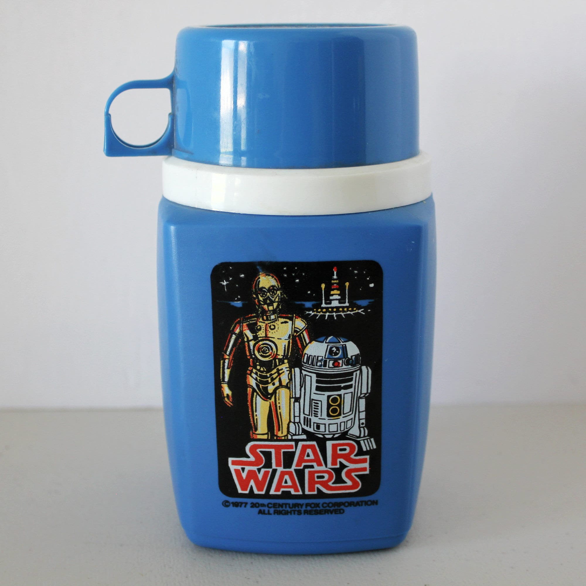 1977 Star Wars Blue Thermos R2D2 C-3PO 8 oz Size