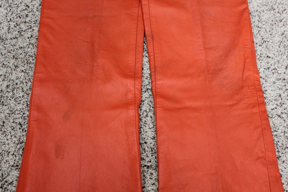 Sills by Bonnie Cashin Angola Leather Orange Pant… - image 8