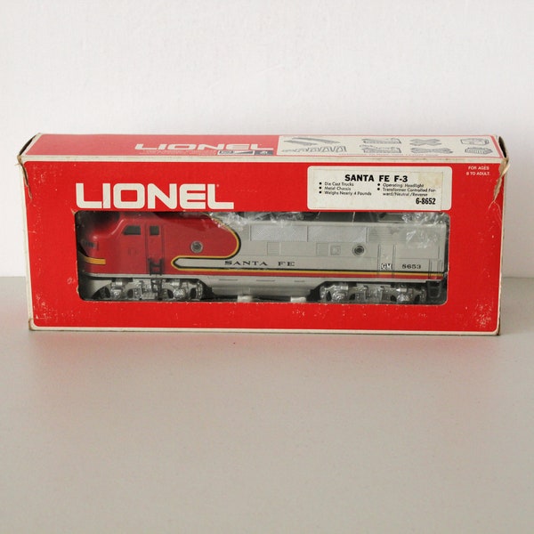 Lionel Sante Fe F-3 Train Engine 8653 in Box for 6-8652