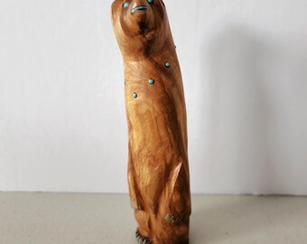 Arnie Calavaza Wooden Sculpture Bear Fetish Vintage