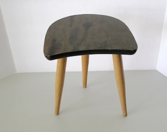 Mid Century Guest Saddle Stool Fred Roberts Co. 3 Leg, Vintage Three legged Seat