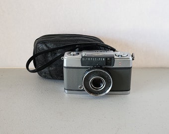 1960s Olympus Pen-EE Half Frame Film Camera with Pouch and Strap