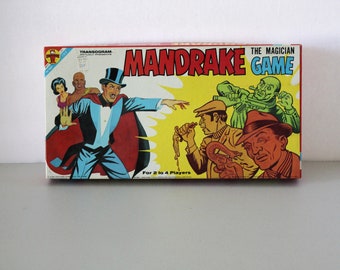 Mandrake The Magician Game, Transogram 1960s, Complete in Box, Ages 7 to 12, Comic Strip Character, Vintage Kid's Children's Board Game