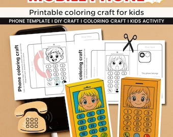 Phone Coloring Craft for Kids: DIY Paper Mobile (PDF Printable)