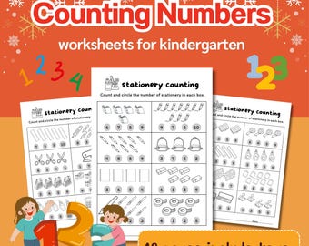 Counting Worksheets: Fun Math for Early Education (PDF Download A4 Size)