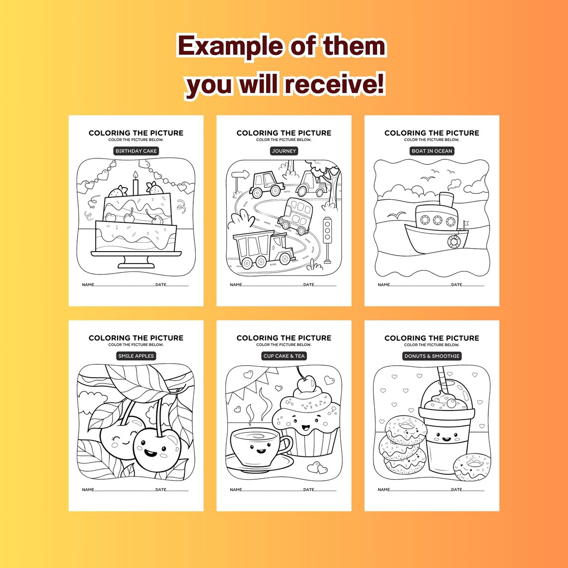 Coloring Pages for Kids 60 Multi Pages-printable File - Etsy