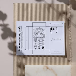 Phone Coloring Craft for Kids: DIY Paper Mobile (PDF Printable) - Etsy