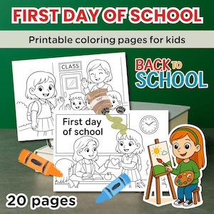 First Day of School Coloring Pages: Classroom Printable Art (PDF Download
