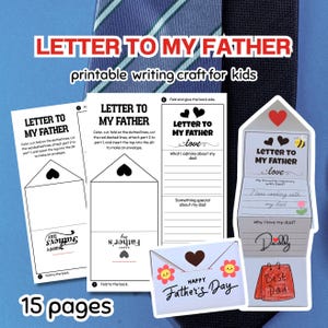 Brief an meinen Vater, Brief Bastelvorlage für Kinder, Vatertagsaktivität, Kreatives Schreiben, DIY Malkarte, Schreibaufführung, Papa Geschenk