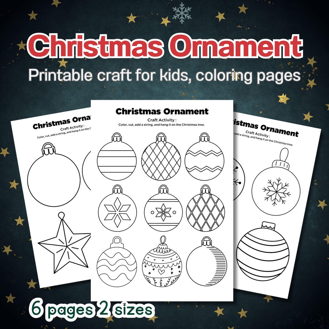 Printable Christmas Ornament Craft for Kid, Christmas Coloring Pages ...