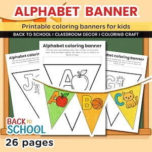 Alphabet Coloring Banner: Fun Classroom Decor (PDF Download A4 Size)