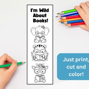 Printable Color Your Own Bookmarks for Kids: Reading Rewards (PDF) - Etsy